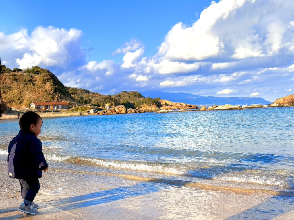 爪木崎は海も綺麗。