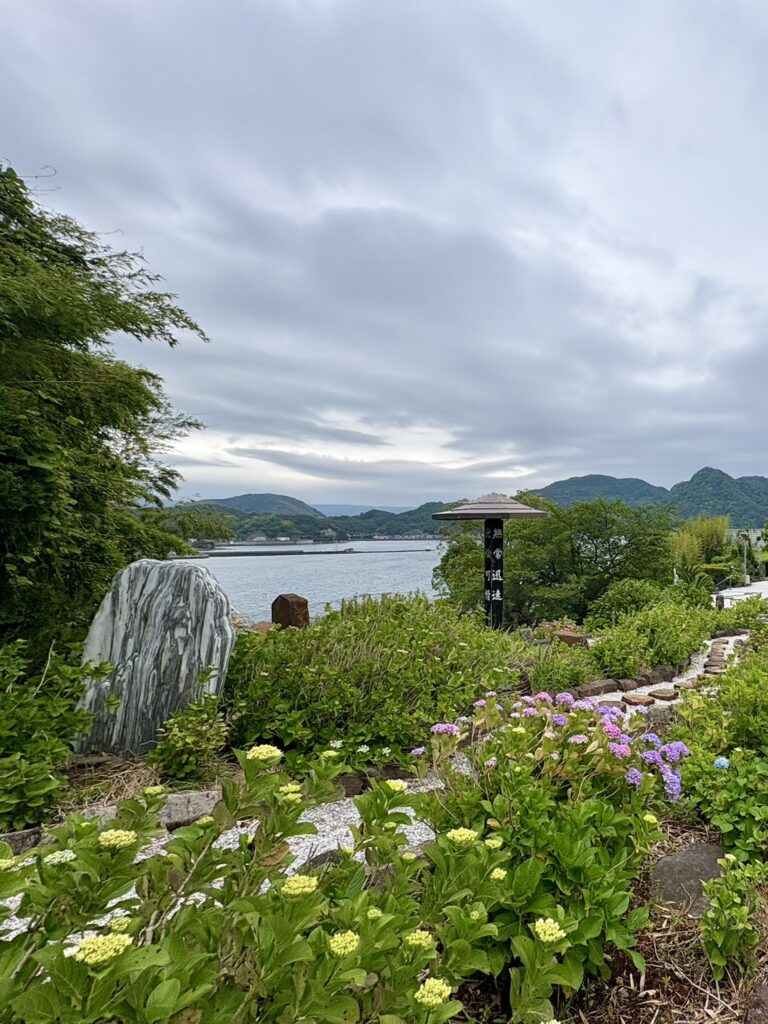 海を望む照江寺の紫陽花